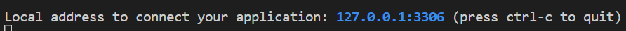 DB connection command