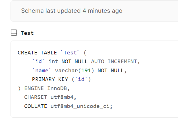 Table schema